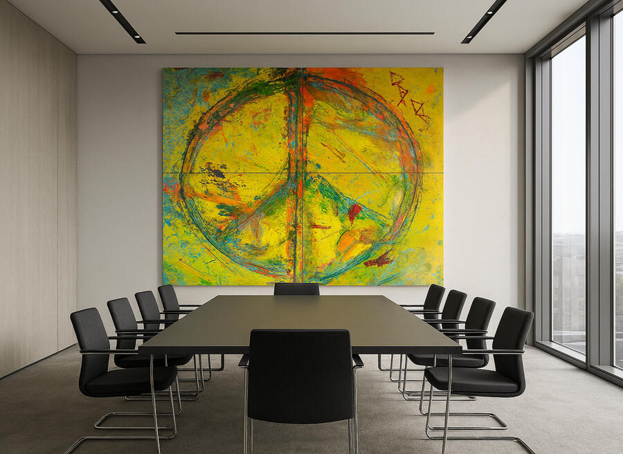 Radiance Origin – Daylight - Conference Mockup Moderner Konferenzraum mit Radiance Origin im Tageslicht; klare, fokussierte Raumwirkung.